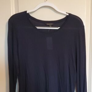 🎅 🟦 Banana Republic Dark Navy Long Sleeve Blouse